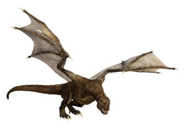 3D render fantezi Dragon beyaz