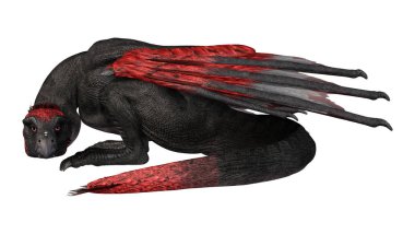 3D render fantezi Dragon beyaz
