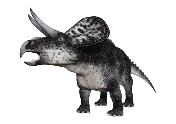 Dinossauro de renderização 3D Zuniceratops em branco — Fotografia de Stock