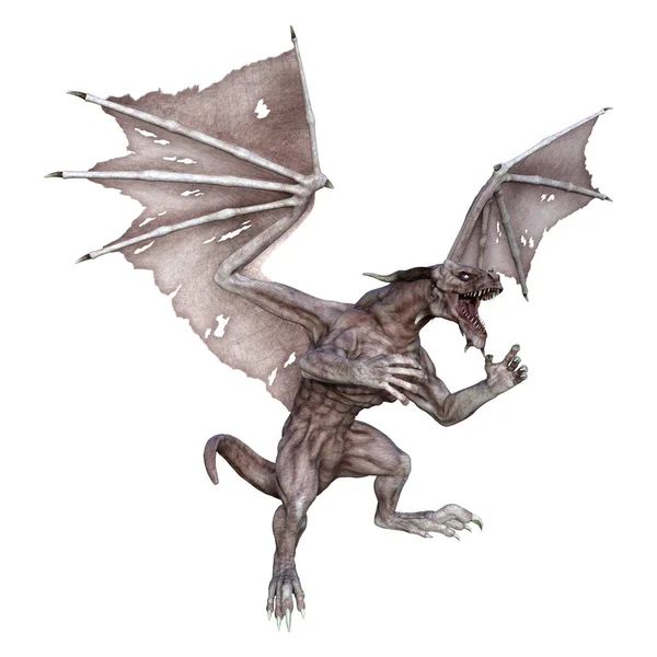 3D фентезі вампір дракон на білому — стокове фото
