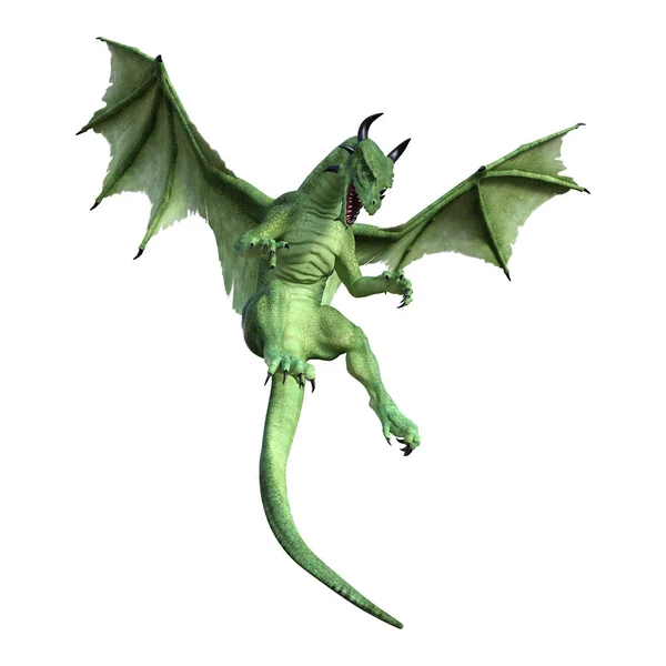 3D render fantezi Dragon beyaz — Stok fotoğraf