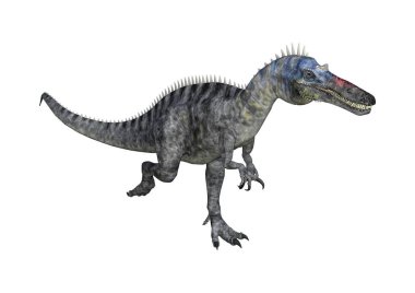 3D render dinozor Suchomimus beyaz