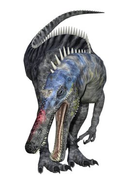 3D render dinozor Suchomimus beyaz