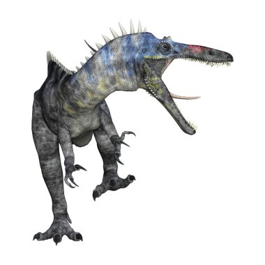 3D render dinozor Suchomimus beyaz