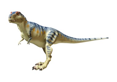 3D render dinozor Tyrannosaurus beyaz