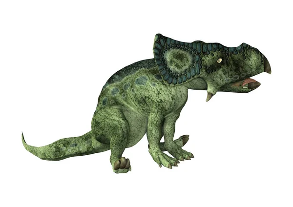 화이트에 3d 렌더링 공룡 Protoceratops — 스톡 사진