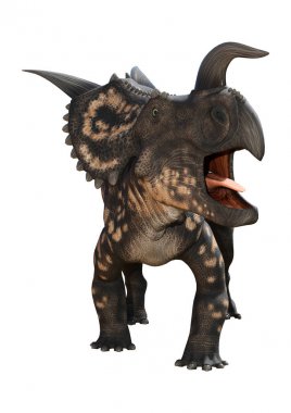 3D render dinozor Einiosaurus beyaz