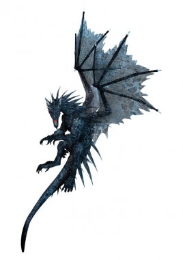 3D render fantezi Dragon beyaz