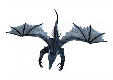 3D render fantezi Dragon beyaz