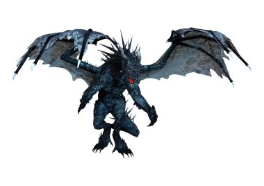 3D render fantezi Dragon beyaz