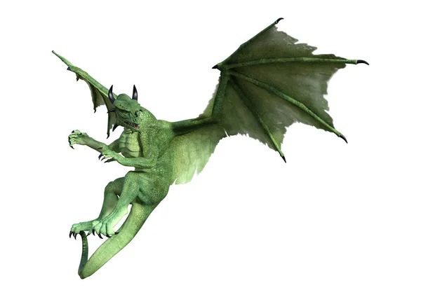 3D-рендеринг дракона на белом — стоковое фото