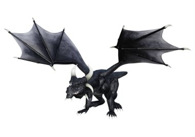3D render fantezi Dragon beyaz