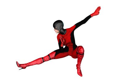 Beyaz 3D render kadın kahraman