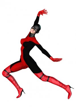 Beyaz 3D render kadın kahraman