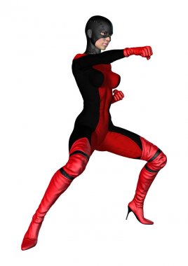 Beyaz 3D render kadın kahraman