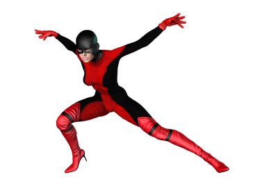 Beyaz 3D render kadın kahraman