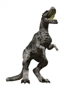3D render dinozor Tyrannosaurus beyaz