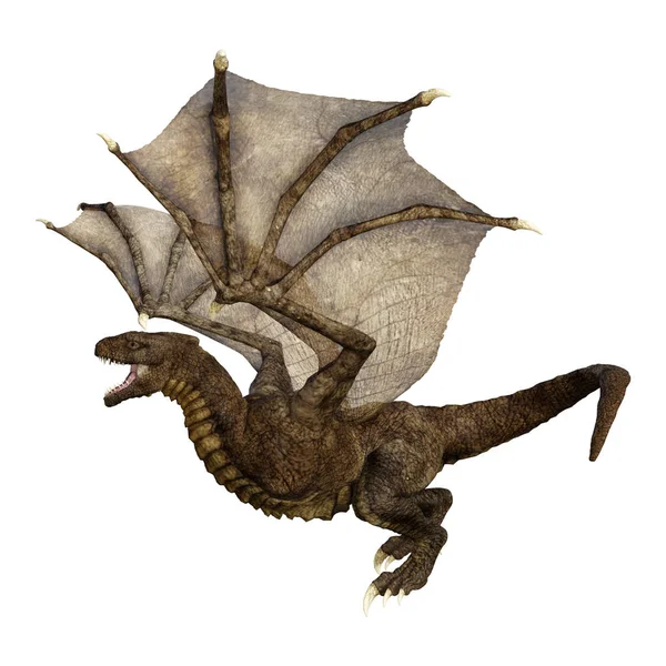 3D render fantezi Dragon beyaz