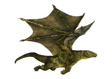 3D render fantezi Dragon beyaz