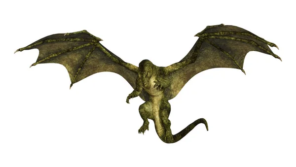 3D render fantezi Dragon beyaz — Stok fotoğraf