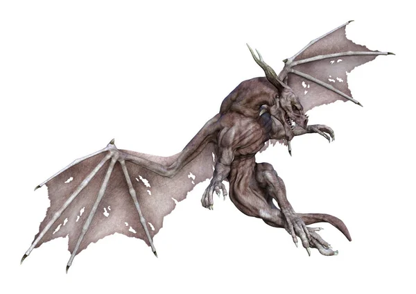 3D Rendering Fantasy Vampire Dragon on White — Stock Photo, Image