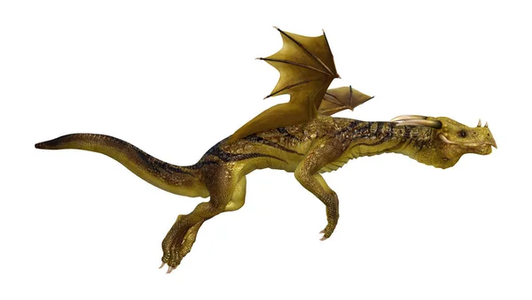 3D render fantezi Dragon beyaz — Stok fotoğraf