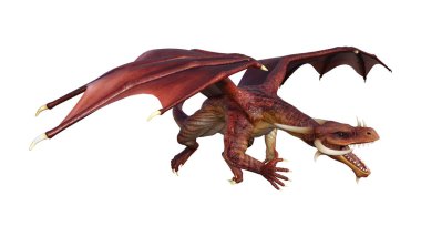 3D render fantezi Dragon beyaz