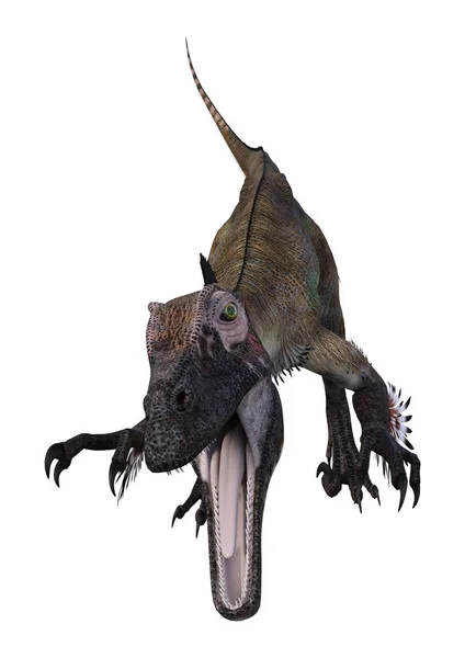 3D render dinozor Utahraptor beyaz — Stok fotoğraf