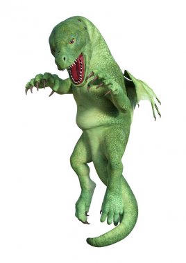 3D render fantezi civciv Dragon beyaz