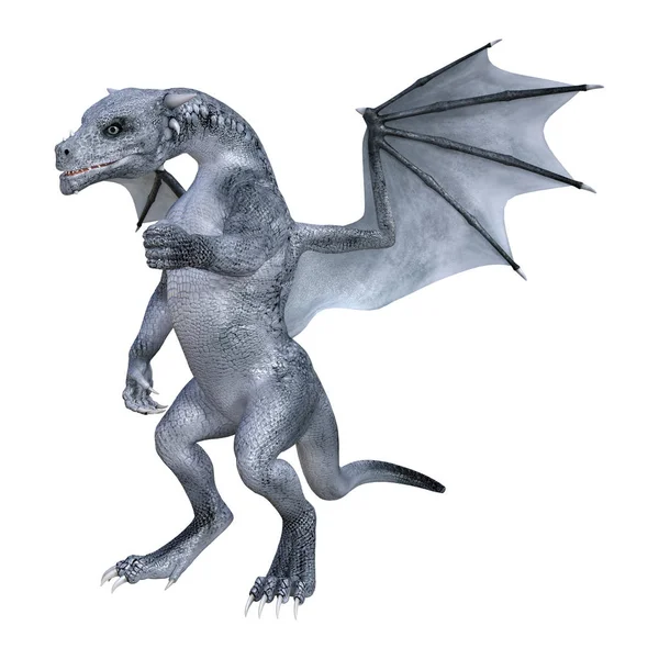 3D Rendering Fantasy Dragon Whelp på hvid - Stock-foto