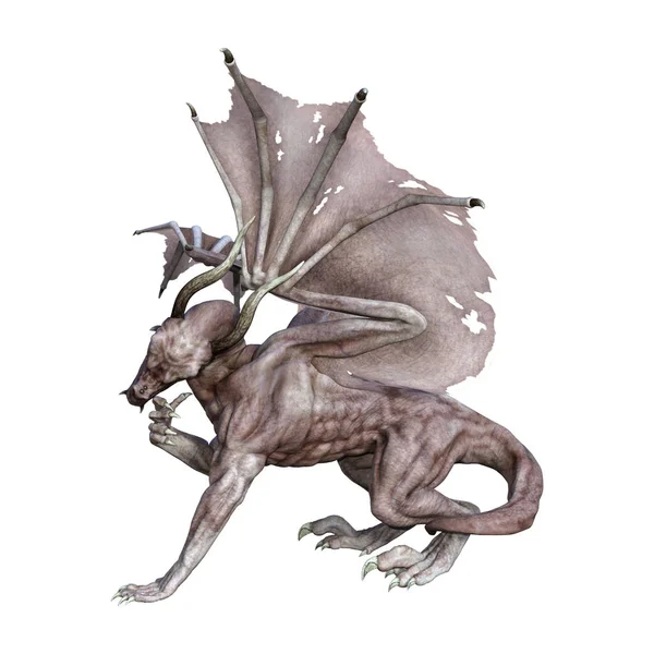 3D Rendering Fantasy Vampire Dragon on White — Stock Photo, Image