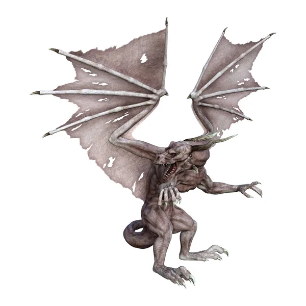 3D Rendering Fantasy Vampire Dragon on White — Stock Photo, Image