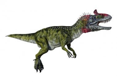 3D render dinozor Cryolophosaurus beyaz