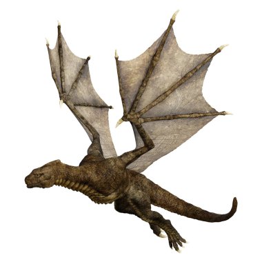3D render masal Dragon beyaz
