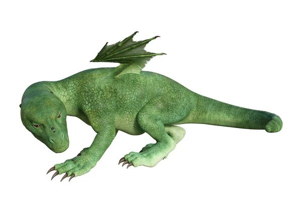 3D Rendering Fantasie schlüpfenden Drachen auf weiß — Stockfoto