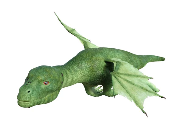 3D Rendering Fantasie schlüpfenden Drachen auf weiß — Stockfoto