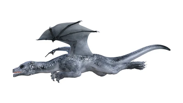 3D render fantezi Dragon delikanlı beyaz — Stok fotoğraf