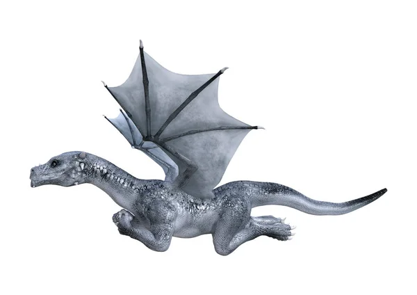 3D Rendering Fantasy Dragon Whelp on White (engelsk) – stockfoto