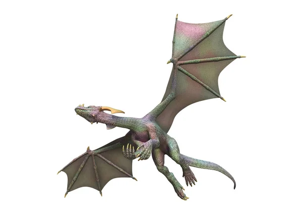 3D Rendering Fairy Tale Dragon su bianco — Foto Stock