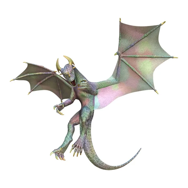 3D Rendering Fairy Tale Dragon on White — Stock Photo, Image