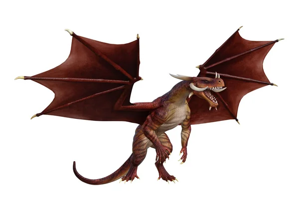 3D рендеринга дракон казки на білому — стокове фото