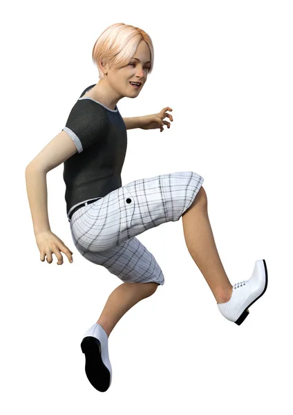 3D renderização adolescente menino no branco — Fotografia de Stock
