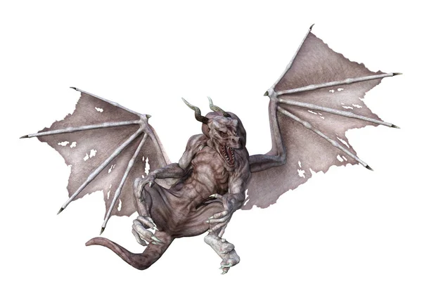 Dragón vampiro de fantasía de representación 3D en blanco —  Fotos de Stock