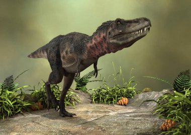 3D render dinozor Tarbosaurus