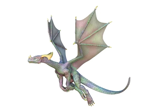 3D Rendering Fairy Tale Dragon on White — Stock Photo, Image