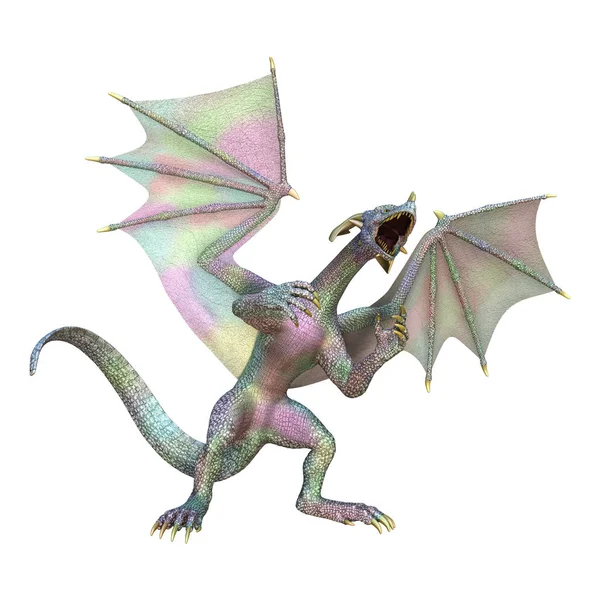 3D rendering Saga Dragon på vit — Stockfoto