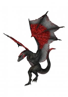 3D render masal Dragon beyaz