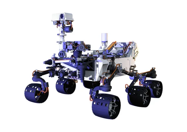 3D vykreslování Mars Rover na bílém — Stock fotografie