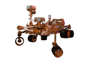 3D render Mars Rover beyaz