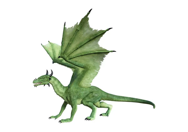 3D Rendering Fairy Tale Dragon on White — Stock Photo, Image